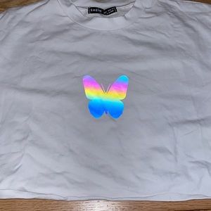 Holographic cropped tee
